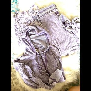 Le Verde Zip Hoodie, Capri & Tank Set Size S